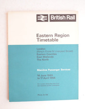 Railway Passenger Timetable BR Eastern Region 14th June 1965