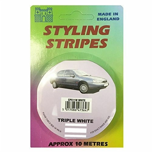Triple white pin - white, stripe