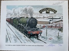 Leeds United LNER Limited Edition Print Signed By Artist & Jack Charlton