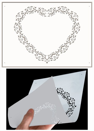 Heart stencil lace - heart, border