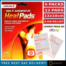 SELF ADHESIVE HEAT PADS MUSCLE BACK JOINT PAIN RELIEF DEEP HEAT PATCHES 6 x 2PK 