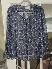 Jaclyn smith sheer - blue, floral