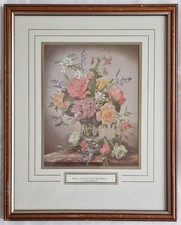 'Roses, Azaleas and Bluebells' Framed Print by Albert Williams.   
