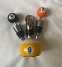 Rare Pool Style Wine And Champagne Bottle Stopper Set *read info*