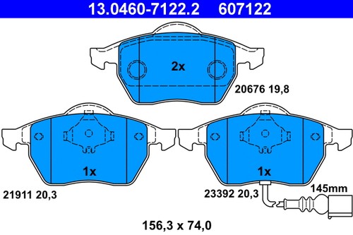 Front brake pad set disc - pad,