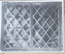 1675-1700 Diamond Pane Leaded Glass American Window, Magic Lantern Glass Slide