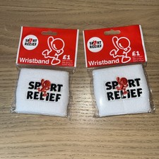 Two White Sport Relief Wristbands