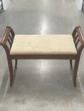 Antique upholstered wood bench