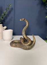 Bronze/Gold Snake Ornament Art Sculpture | Home Decor Table Decor | Hand Painted
