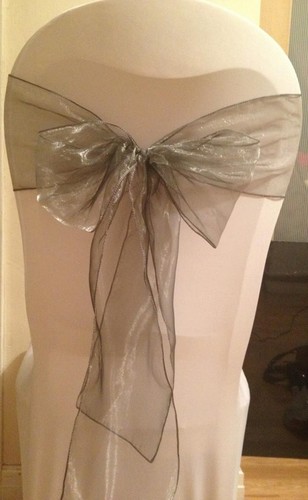 Silver grey organza sashes - , |