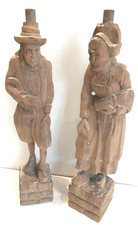 Large Pair Hand Carved Wooden