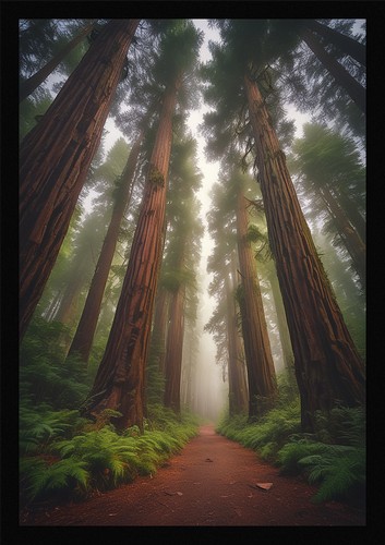 Soft forest path - path, framed