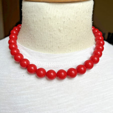 Vintage Necklace Chunky Red