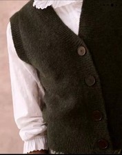 Brora Navy Blue Alpaca Mix Waistcoat - Size 12-14 rrp £195