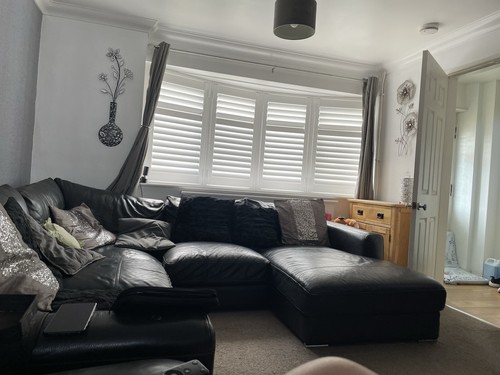 Black leather corner sofa - black,