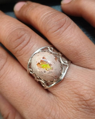 Natural mexican fire opal - fire, ring
