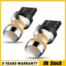 2x T20 580 Led DRL Side Light Xenon Amber Smd Canbus Headlight W21/5w 7443 Bulbs