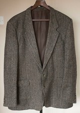 Vintage Herringbone Gardiner Selkirk Scotland Wool Tweed Suit Jacket - 44 reg