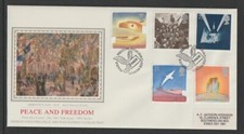 GB 1995 SG1873-7 Sothebys Silk FDC 104 Peace and Freedom- "Armistice Day, 1918"