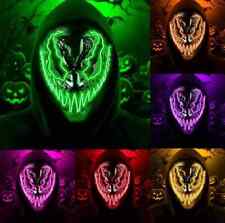 Unisex Halloween LED Venom Mask Scary Light Up LED masquerade Night Witch Masks