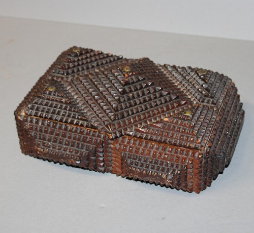Antique folk art box - art,