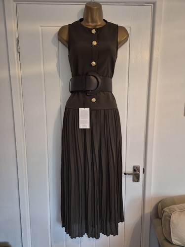 Zara olive green midi - zara, dress