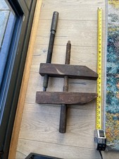 Large vintage carpenters wooden clamp. 