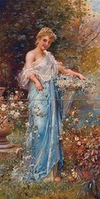 FLOWER GIRL IN BLUE J. Bernard