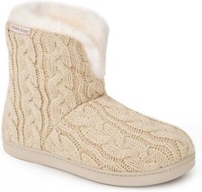 Womens Knit Slippers Fuzzy Warm Memory Foam Indoor House Shoes UK 9-10