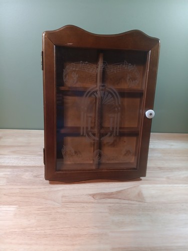 Vintage wood curio - curio, cabinet