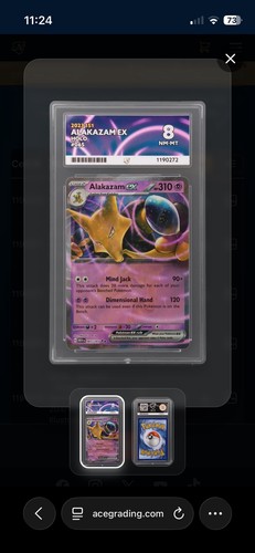 Pokémon alakazam tcg card - alakazam, ex