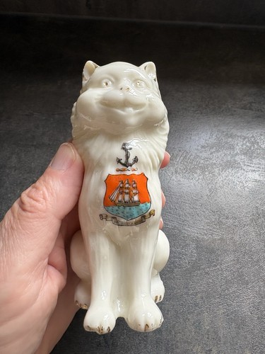 Morecambe white porcelain cat - morecambe,