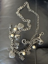 Retro GUESS Ladies silver tone chain link belt, adjustable 60cm to 100cm