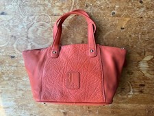 BETTY JACKSON ORANGE LEATHER TOTE HANDBAG UNDERARM HOBO SHOPPER BAG