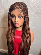 Ombre Coloured Long Braided Wig Fulani Half Cornrows Braids for Women UK