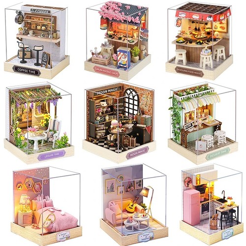 Diy mini doll house - house, |