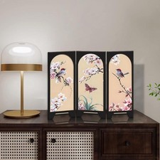 Mini Desktop Folding Screen Small Tabletop Dividers Decorative Desktop Screen