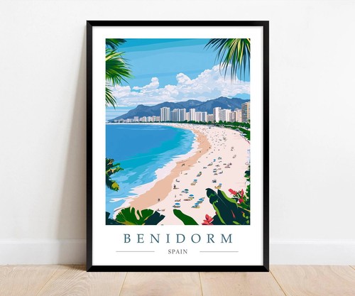 Benidorm travel poster - benidorm,
