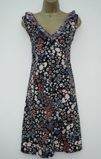 NEXT BLACK FLORAL RUFFLE TRIM