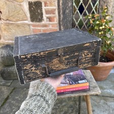 Wooden storage box vintage - storage,