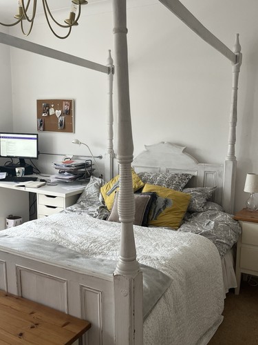 Antique pine four poster - pine,
