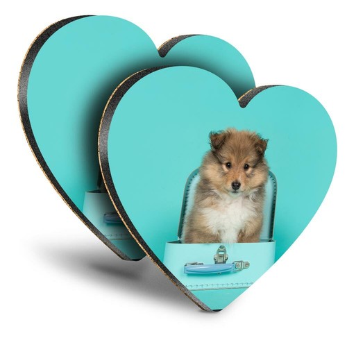 Heart mdf coasters - 2x,