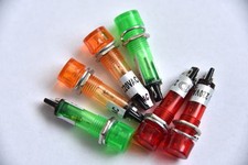 220Volt LED light Pilot 10mm hole 12mm lense solder connection or 2.5mm spade