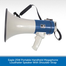 Eagle 25W Portable Handheld Megaphone Loudhailer Speaker With Shoulder Strap