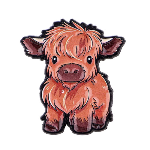 Highland coo cow enamel pin - highland,