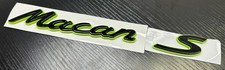 Porsche Macan S Lime Green Badges | Rear Emblem Set | Part No: PMC-MAC-LG01
