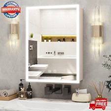 LED Medicine Cabinet with Light Wall Mounted Mirror Cabinet Anti-Fog  uk