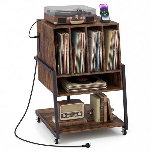 Gymax record player stand - record,