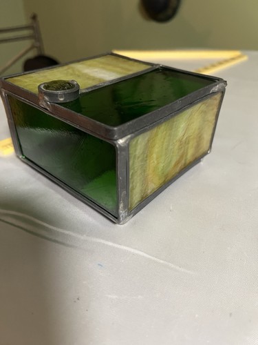 Vintage stained glass trinket - glass,