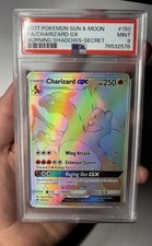 Pokémon TCG Burning Shadows Charizard GX  150/147 Rainbow Secret Rare PSA 9 Mint